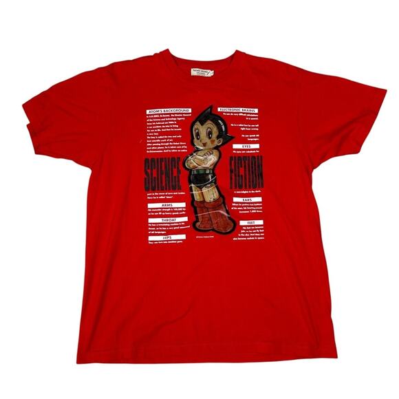 Tezuka Osamu Original Mens Size L Red Astro Boy Graphic T-Shirt - Picture 1 of 8